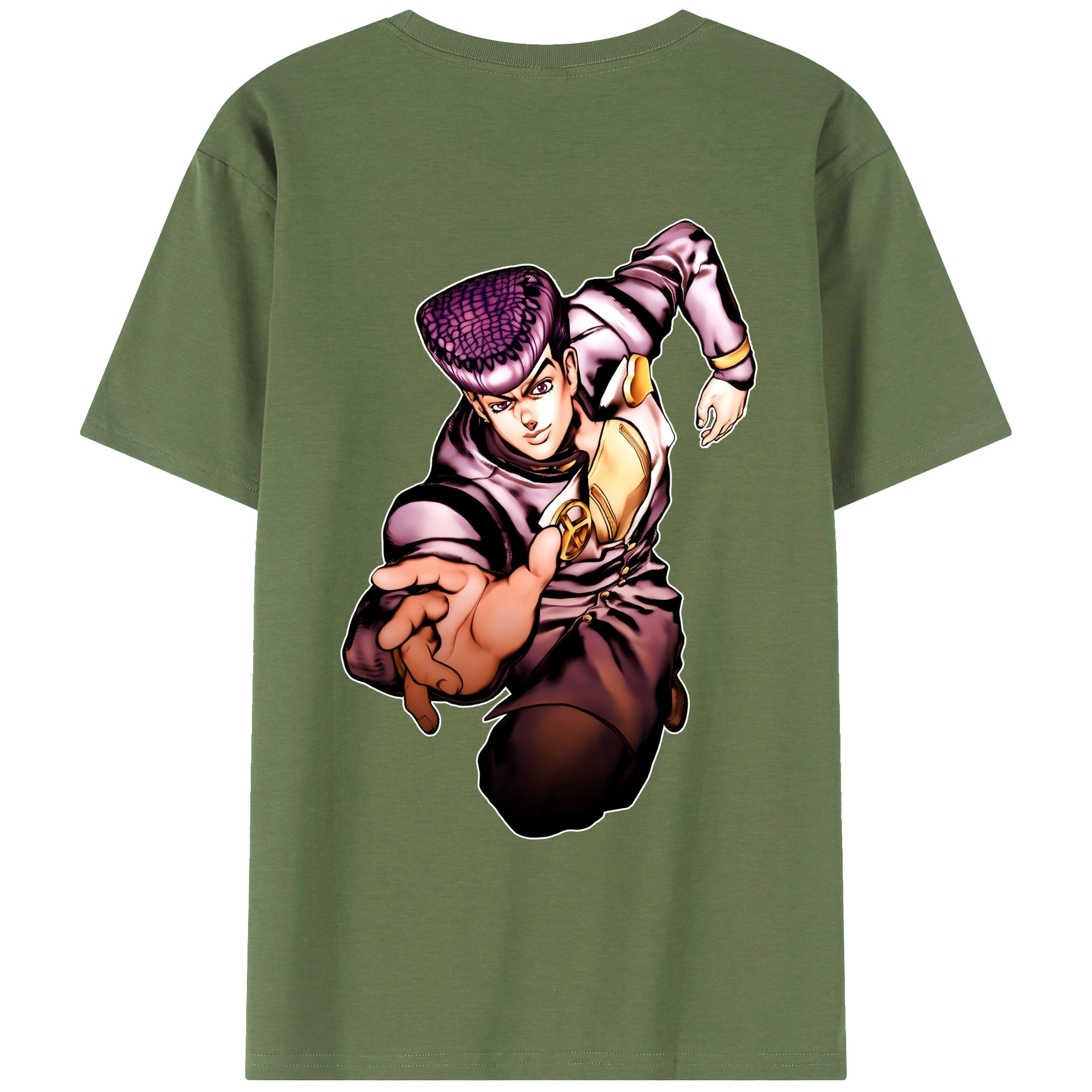 （画像用） ジョジョの奇妙な冒険 ひがしかた じょうすけ JoJo's Bizarre Adventure Higashikata Josuke 綿100％ メンズ半袖Tシャツ（バックプリント） 通気性